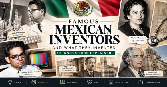 Famous Mexican inventors and scientists, including Luis Miramontes, and their groundbreaking innovations in science, medicine, technology, and communication